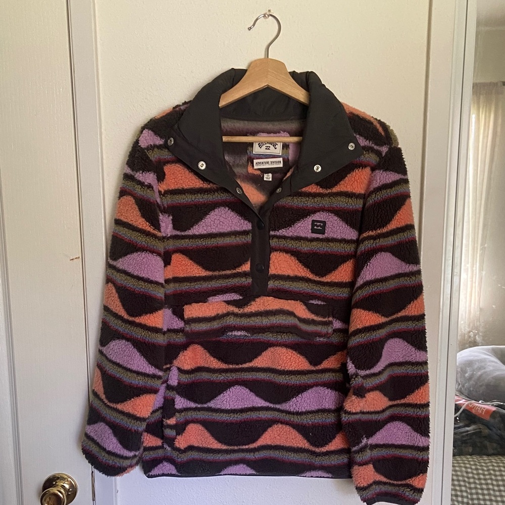 Billabong Multicolor Retro Striped Half-Zip Fleece Pullover